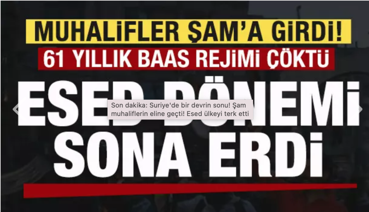 Suriye'de bir devrin sonu! Şam düştü! Esed ülkeyi terk etti